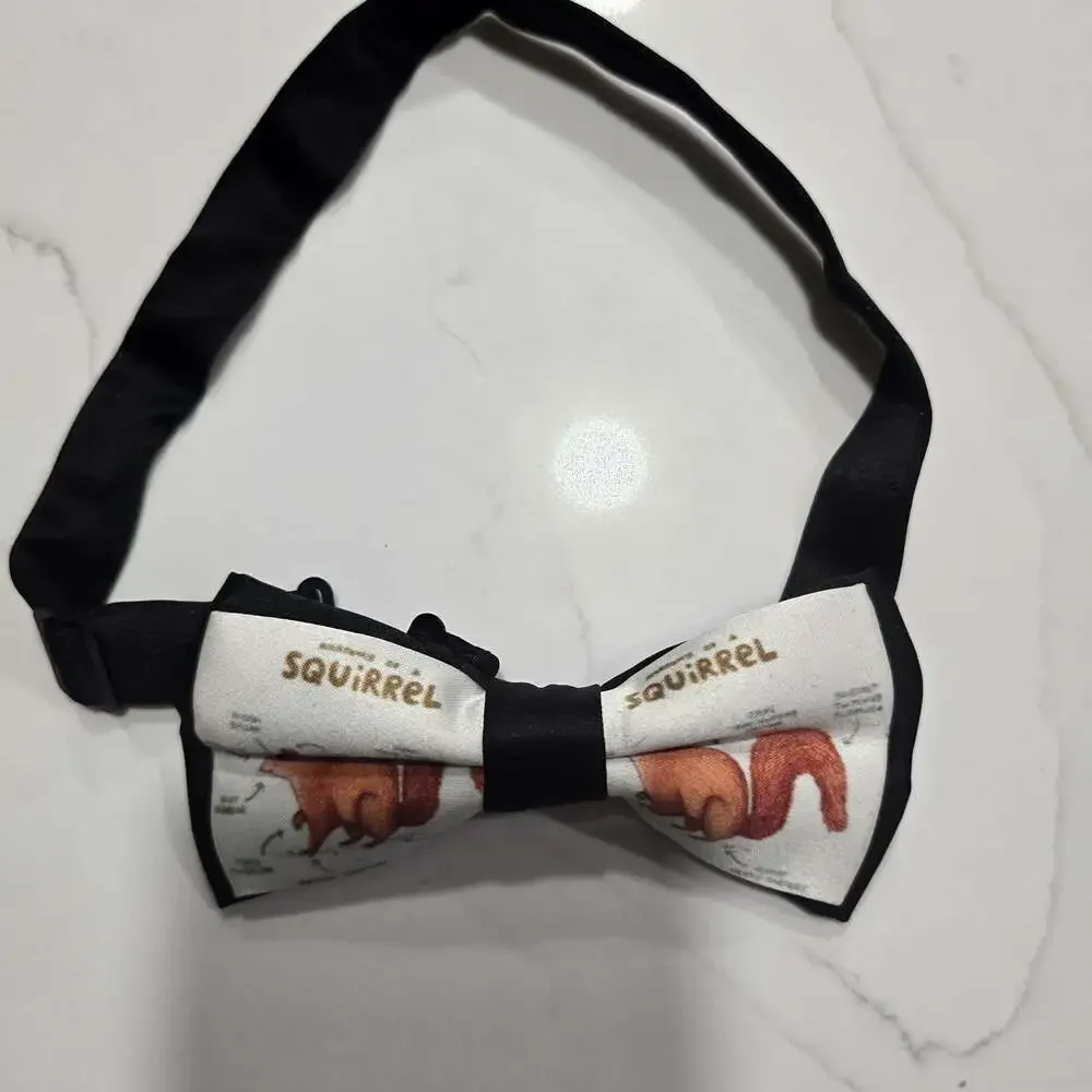 Anatomy of a Squirrel Print Pre-Tied Adjustable Bow Tie